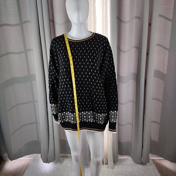 GFC Black, Brown, White Vintage Retro Oversize Men’s Sweater Large (Estimated) - Picture 5 of 11